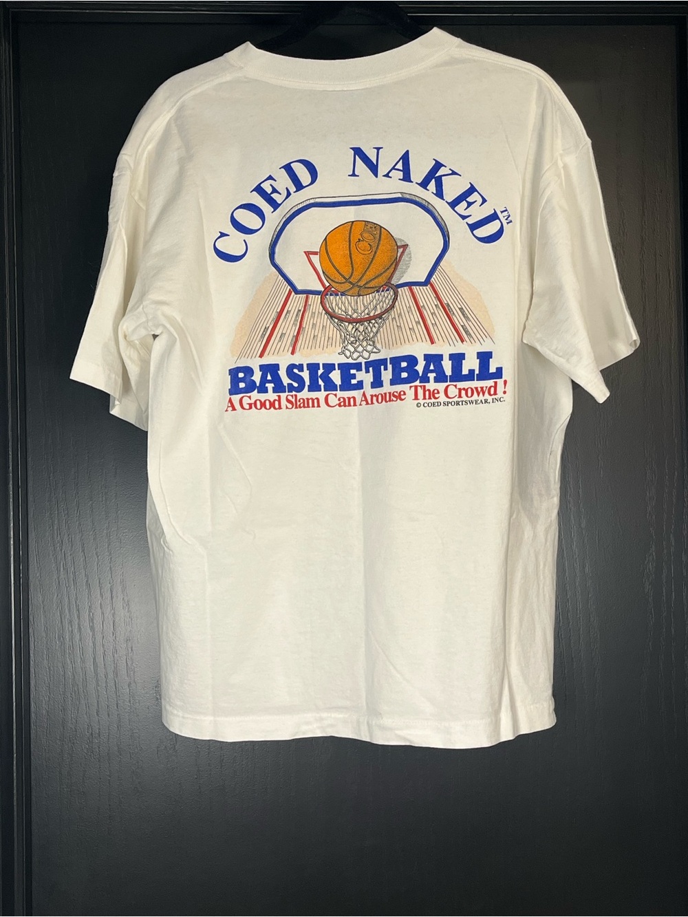 Men’s Vintage Coed Naked White Basketball Graphic Tee